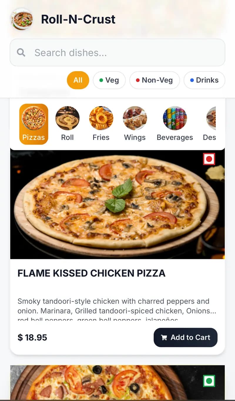 Restaurant mobile ordering