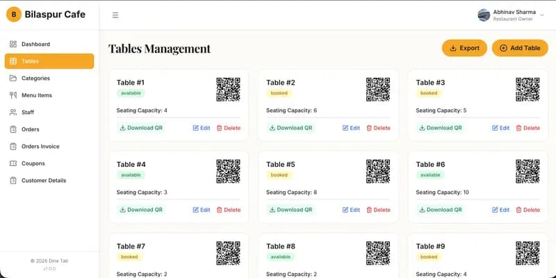 Restaurant table management software